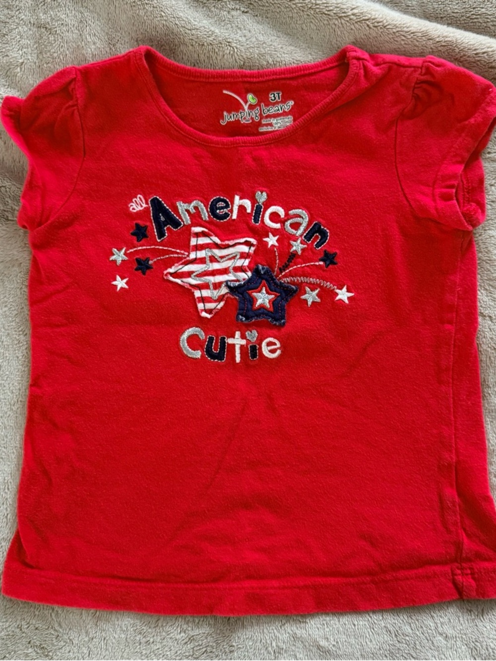 jumping beans Red Patriotic "All American Cutie" Short Sleeve Tee